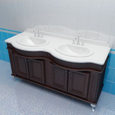 Sink cabinet 3d-model Caprigo Fresco 160 Br dual