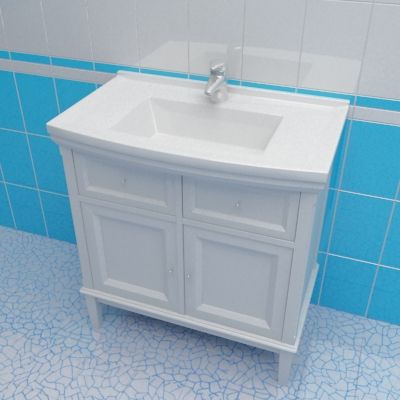 Sink cabinet 3d-model Caprigo Jardin 80 W