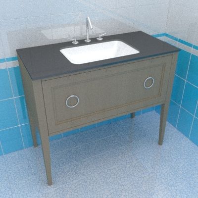 Sink cabinet 3d-model KM Pl-Classic 100x48x85 B