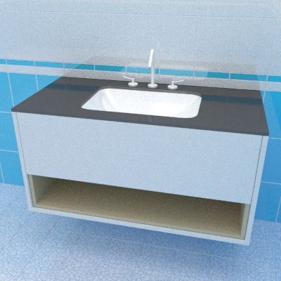 Sink cabinet 3d-model KM Pl-Modern 100x48 B1