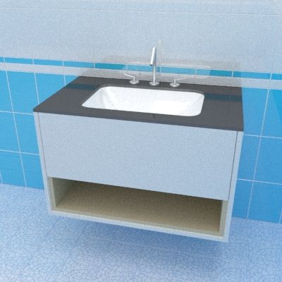 Sink cabinet 3d-model KM Pl-Modern 80x48 B1