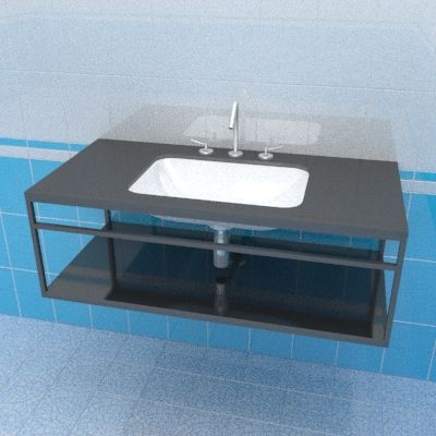 Sink cabinet 3d-model KM Pl-Next 100x48 W