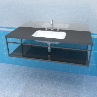 Sink cabinet 3d-model KM Pl-Next 120x48 W