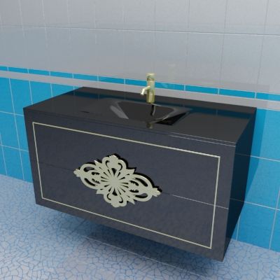 Sink cabinet 3d-model Marsan Christine 100x50 G-B W