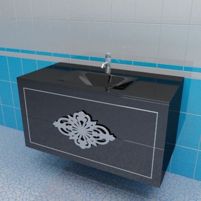 Sink cabinet 3d-model Marsan Christine 100x50 H-B W