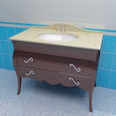 Sink cabinet 3d-model Marsan Dianne 105x56 Br-M