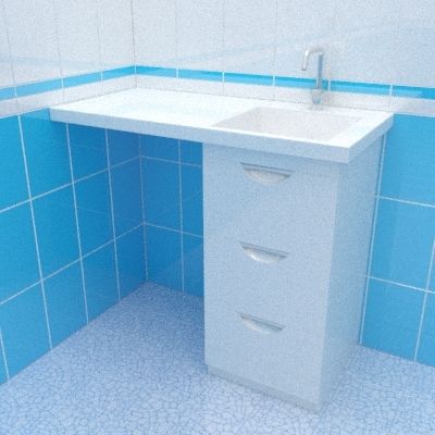 Sink cabinet 3d-model Misty Cuba 105x50x90 R 3b