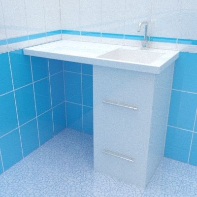 Sink cabinet 3d-model Misty Mexico 105x50x90 R