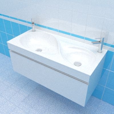 Sink cabinet 3d-model Velvex Otto 100x45