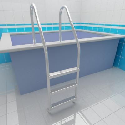 Steps to pool 3d-model