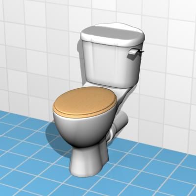 Toilet in the Art Nouveau style 3D object Toilet Bowl 02