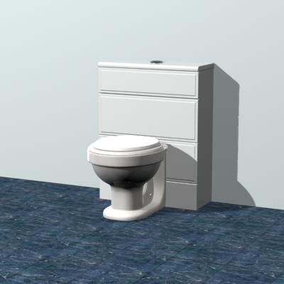 Modern toilet CAD 3D - model symbol Toilet Bowl 04