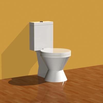 Toilet in the style of minimal 3D object ToiletBowl07