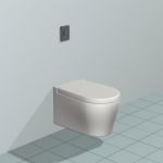 3D - model minimalist toilet bowl oval CAD symbol ToiletBowl11