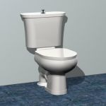 Oval toilet in the classical style 3D object ToiletBowl12