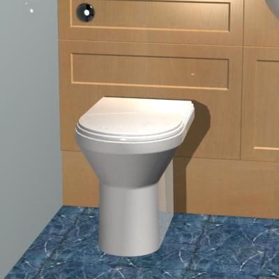 Modern pan 3D model ToiletBowl16