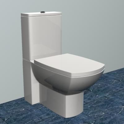 Rectangular minimalist toilet CAD 3D - model symbol ToiletBowl17