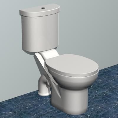 Toilet in the Art Nouveau style 3D - model CAD symbol ToiletBowl22