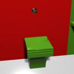 Modern square green toilet 3D model ToiletBowl27