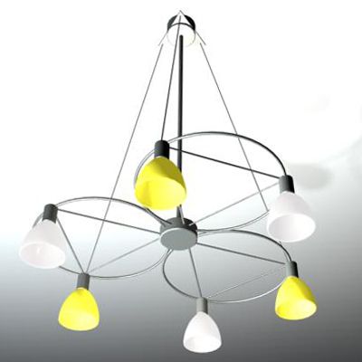 Chandelier high-tech Italy 3D object Aureliano Toso murano 1938 Up and Down