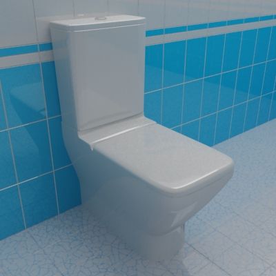 WC pan 3d-model Laufen Palace 70x36