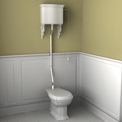 Toilet in a classical style with the top canister  3D object Westminster toilet bowl hi