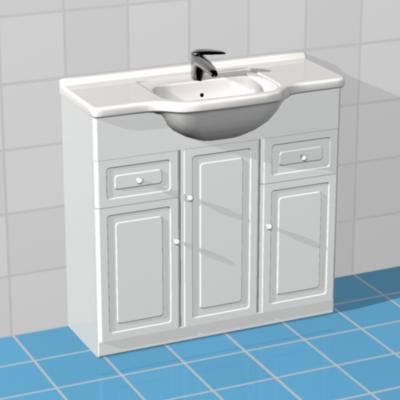 Contemporary sink with a drawer 3D model sink06