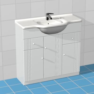 Sink with white boxes 3D object sink07