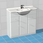 Sink with white boxes 3D - model CAD symbol sink08