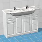 Modern double sink with white boxes 3D object sink11