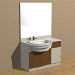 Sink with washing table and mirror 3D model sink12