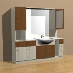 Sink with washing table mirror lockers 3D - model CAD symbol sink13