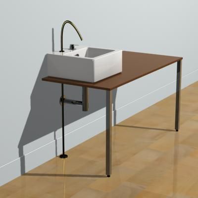 Square sink and washing table 3D model sink17