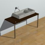 Rectangular sink and washing table 3D object sink21