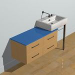 Rectangular minimalist sink with drawers 3D model sink22