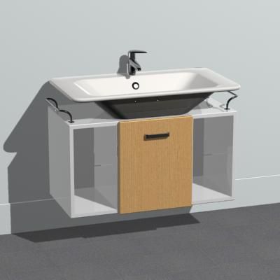 Contemporary rectangular sink with drawers CAD 3D - model symbol sink23