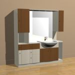 Sink with washing table mirror lockers 3D - model CAD symbol sink25