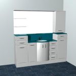 sink with washing table mirror lockers 3D object sink28