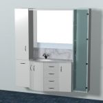 Sink with washing table mirror lockers 3D model sink30