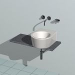 Oval sink and washing table Minimalism 3D - model CAD symbol sink35