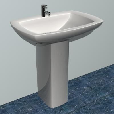 Minimalist rectangular sink 3D model sink41