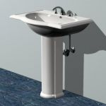 Rectangular hole in the classical style 3D - model CAD symbol sink42