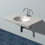 Minimalist rectangular sink 3D model sink43