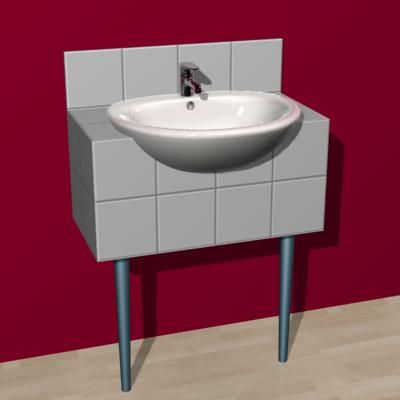 Contemporary sink CAD 3D - model symbol sink49