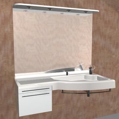 Contemporary corner sink with a mirror 3D model sink52