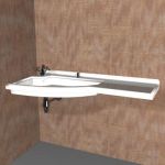 Contemporary corner sink with washing table CAD 3D - model symbol sink53