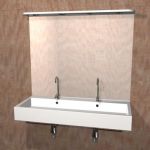 Rectangular double sink with backlit Minimalism 3D model sink55